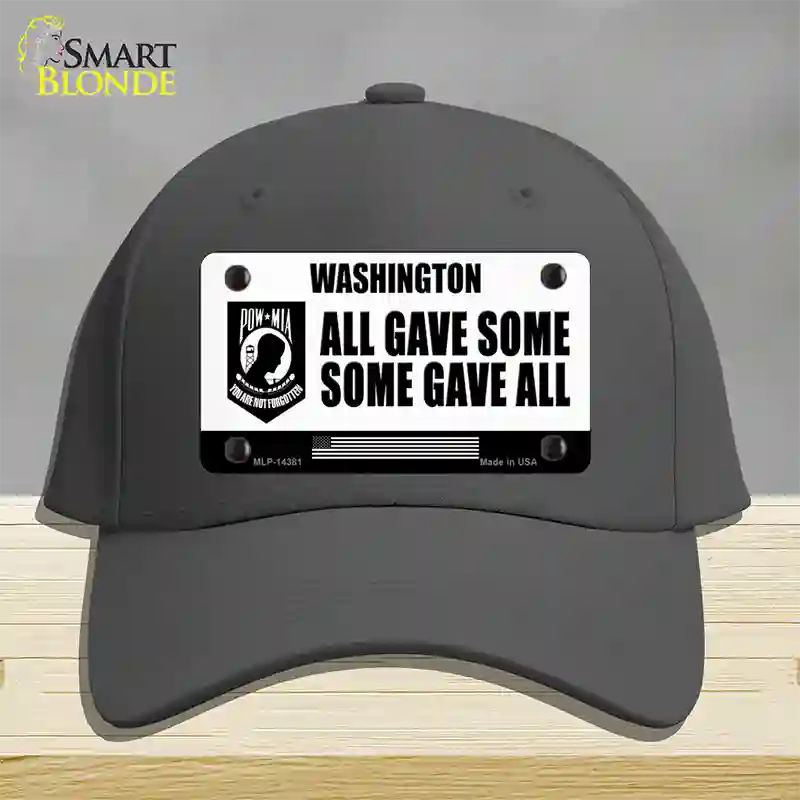 Washington POW MIA Some Gave All Novelty License Plate Hat Cotton / Charcoal