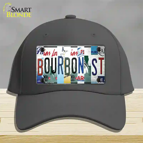 Bourbon St License Plate Art Novelty License Plate Hat Cotton / Charcoal