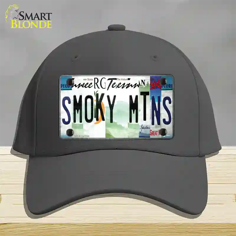 Smoky Mountains License Plate Art Novelty License Plate Hat Cotton / Charcoal