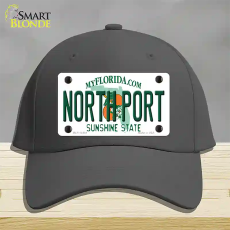 North Port Florida Novelty License Plate Hat Cotton / Charcoal