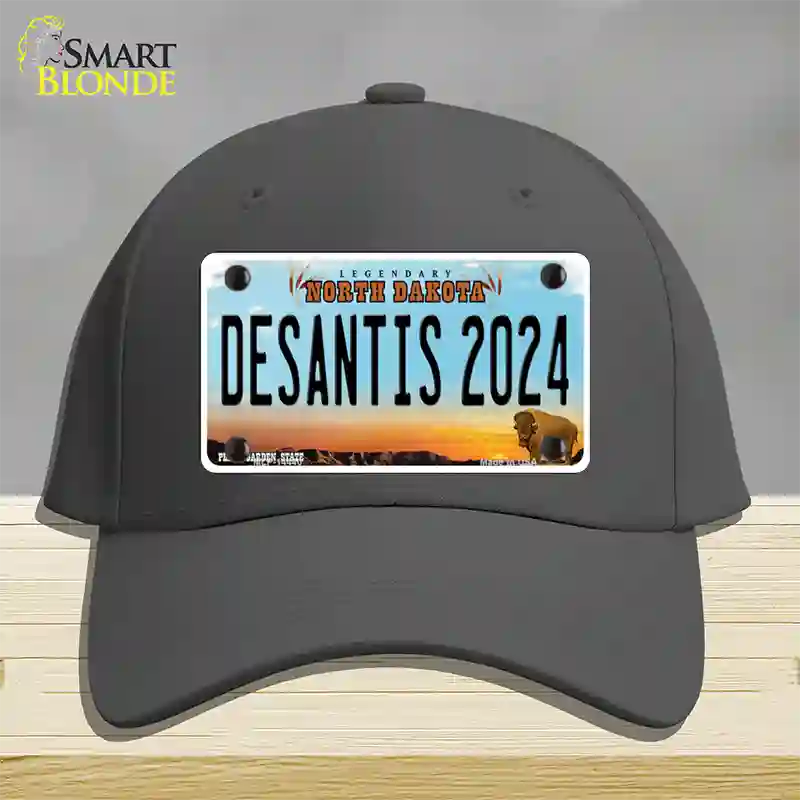 Desantis 2024 North Dakota Novelty License Plate Hat Cotton / Charcoal