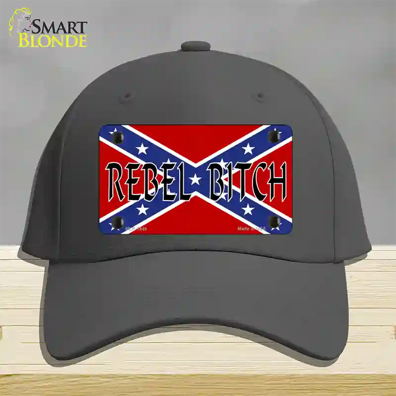 Rebel Bitch Novelty License Plate Hat Cotton / Charcoal