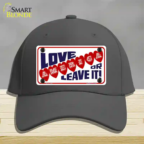 Love America Or Leave It Novelty License Plate Hat Cotton / Charcoal