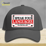 I Speak Four Languages Novelty License Plate Hat HAT-MLP-14512