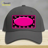 Pink Black Polka Dots Pink Frame And Center Oval Novelty License Plate Hat Cotton / Charcoal