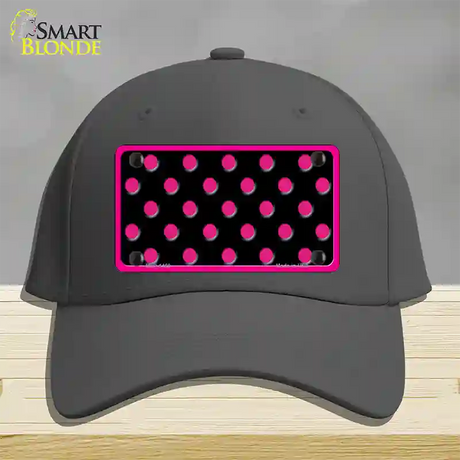 Pink Black Polka Dot Novelty License Plate Hat Cotton / Charcoal