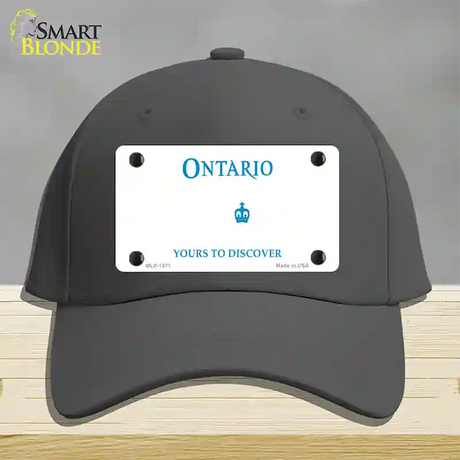 Ontario Canada Novelty License Plate Hat Cotton / Charcoal