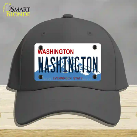 Washington State Novelty License Plate Hat Cotton / Charcoal