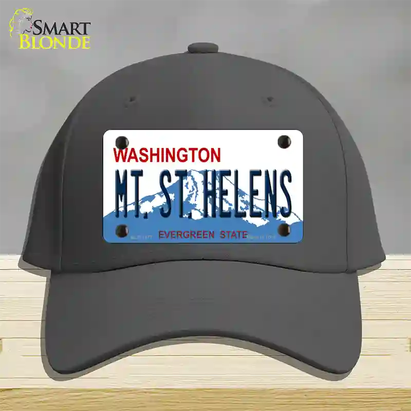 Mt St Helens Washington Novelty License Plate Hat Cotton / Charcoal