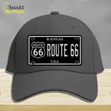 Route 66 Kansas Black Novelty License Plate Hat Cotton / Charcoal