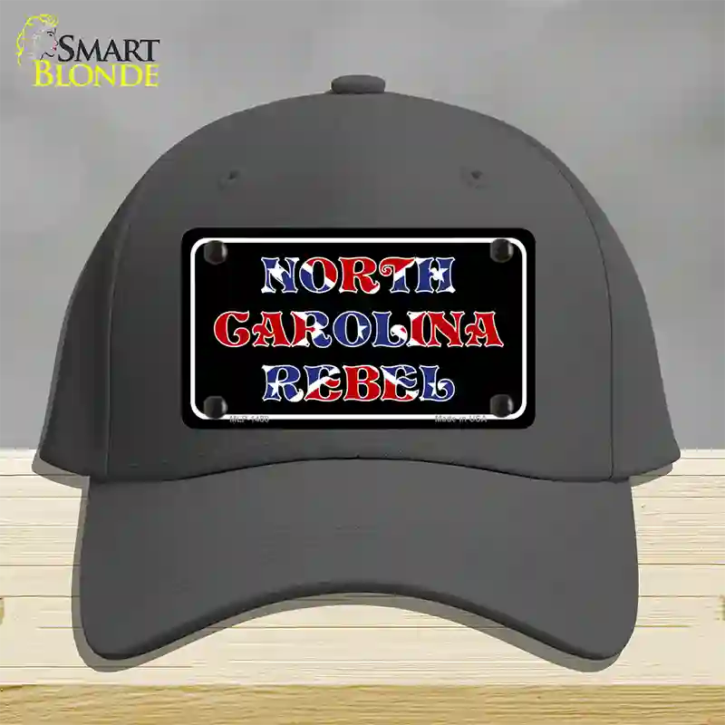 North Carolina Rebel Novelty License Plate Hat Cotton / Charcoal