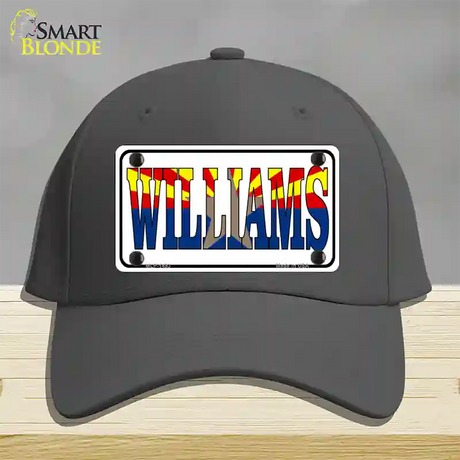 Williams Arizona Flag White Novelty License Plate Hat Cotton / Charcoal