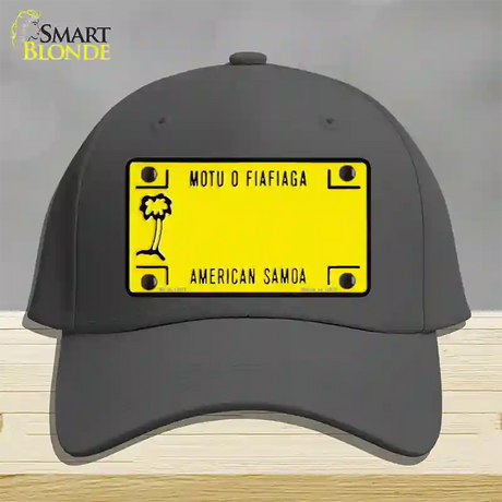 American Samoa Novelty License Plate Hat Cotton / Charcoal