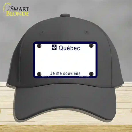 Quebec Novelty License Plate Hat Cotton / Charcoal