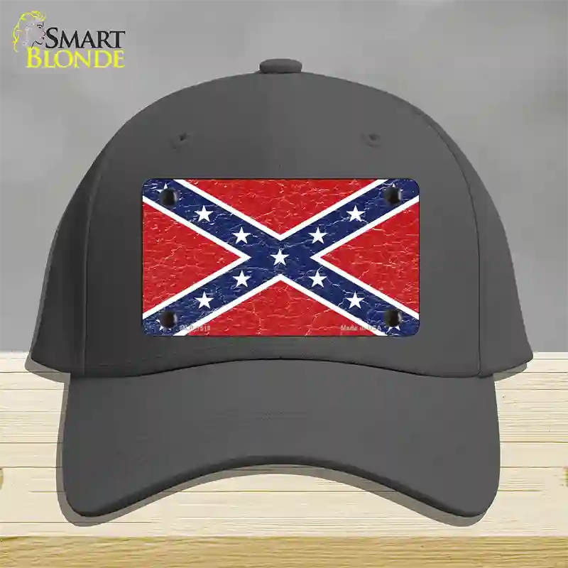 Distressed Confederate Flag Novelty License Plate Hat Cotton / Charcoal