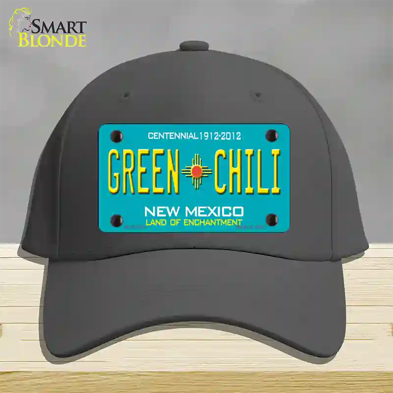 Green Chili New Mexico Novelty License Plate Hat Cotton / Charcoal