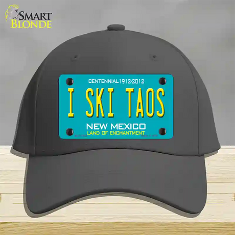 I Ski Taos New Mexico Novelty License Plate Hat Cotton / Charcoal