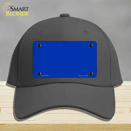 Royal Blue Solid Novelty License Plate Hat Cotton / Charcoal