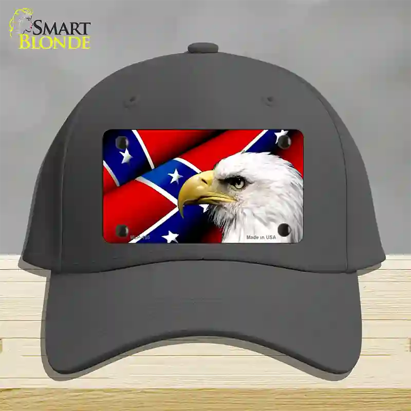 Confederate Flag Eagle Novelty License Plate Hat Cotton / Charcoal