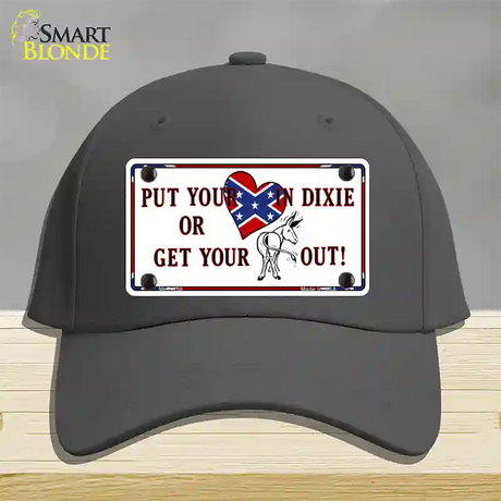 Heart In Dixie Novelty License Plate Hat Cotton / Charcoal