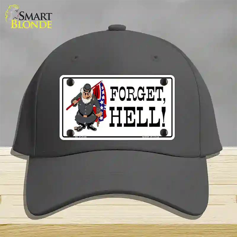 Forget Hell Novelty License Plate Hat Cotton / Charcoal