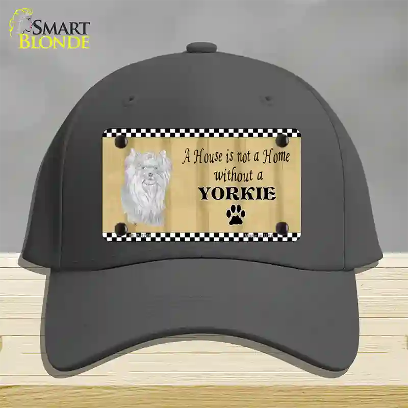 Pencil Sketch Yorkie Novelty License Plate Hat Cotton / Charcoal