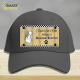 Pencil Sketch Boston Terrier Novelty License Plate Hat Cotton / Charcoal