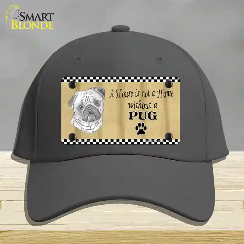 Pencil Sketch Pug Novelty License Plate Hat Cotton / Charcoal