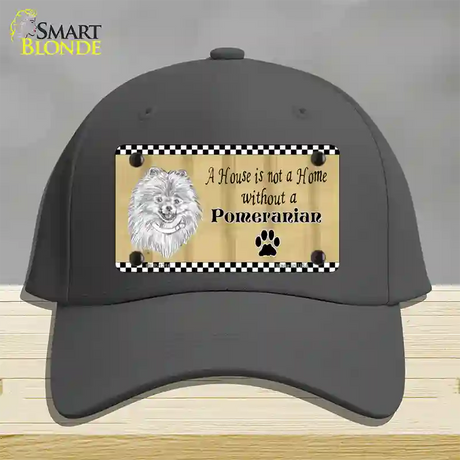 Pencil Sketch Pomeranian Metal Dog Novelty License Plate Hat Cotton / Charcoal