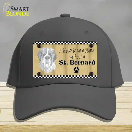 Pencil Sketch Saint Bernard Novelty License Plate Hat Cotton / Charcoal