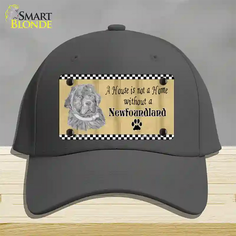 Pencil Sketch New Foundland Novelty License Plate Hat Cotton / Charcoal