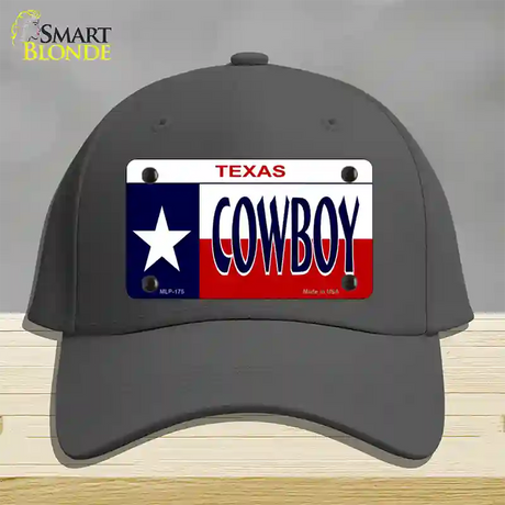 Cowboy Texas Novelty License Plate Hat Cotton / Charcoal