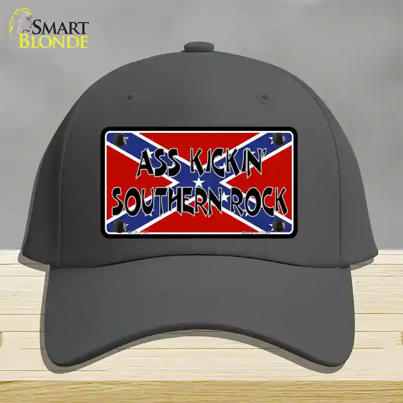 Southern Rock Confederate Flag Novelty License Plate Hat Cotton / Charcoal