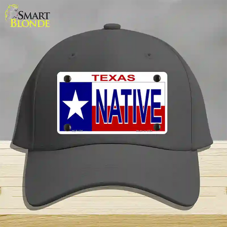 Native Texas Novelty License Plate Hat Cotton / Charcoal