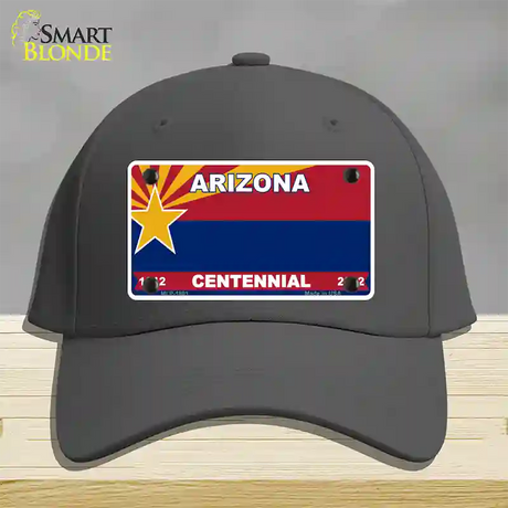 Arizona Centennial Novelty License Plate Hat Gray Cotton