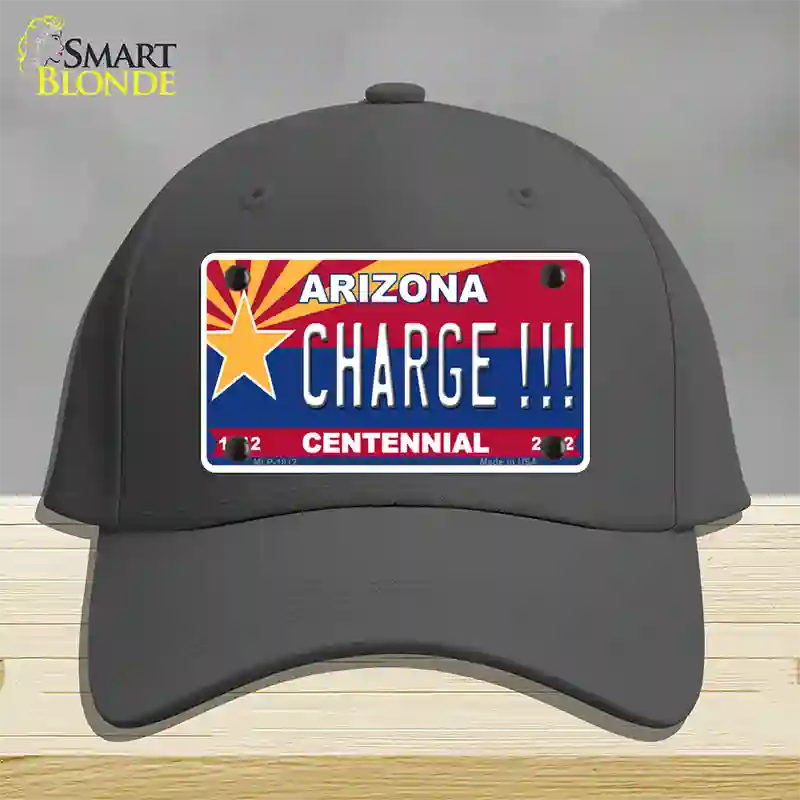 Arizona Centennial Charge Novelty License Plate Hat Cotton / Charcoal