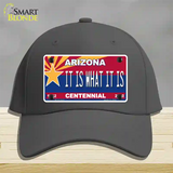 Arizona Centennial It Is What It Is Novelty License Plate Hat Cotton / Charcoal