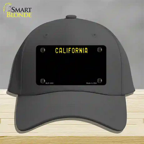 California Black State Novelty License Plate Hat Cotton / Charcoal