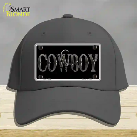 Cowboy Black Novelty License Plate Hat Cotton / Charcoal