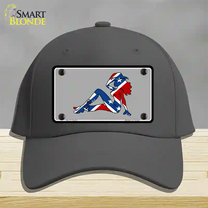 Confederate Flag Mud Flap Girl Novelty License Plate Hat Cotton / Charcoal