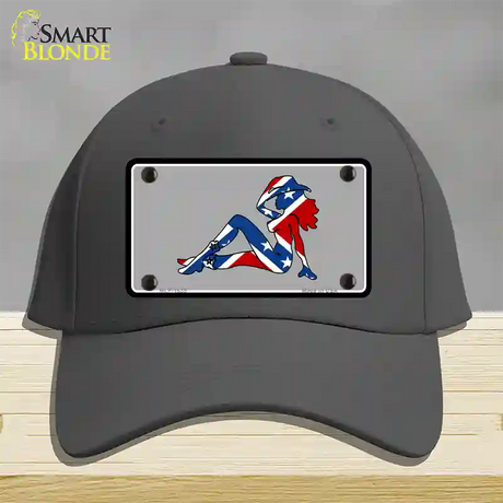 Confederate Flag Mud Flap Girl Novelty License Plate Hat Cotton / Charcoal