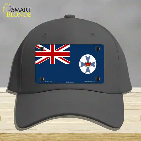 Queensland Flag Novelty License Plate Hat Cotton / Charcoal