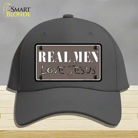 Real Men Love Jesus Novelty License Plate Hat Cotton / Charcoal