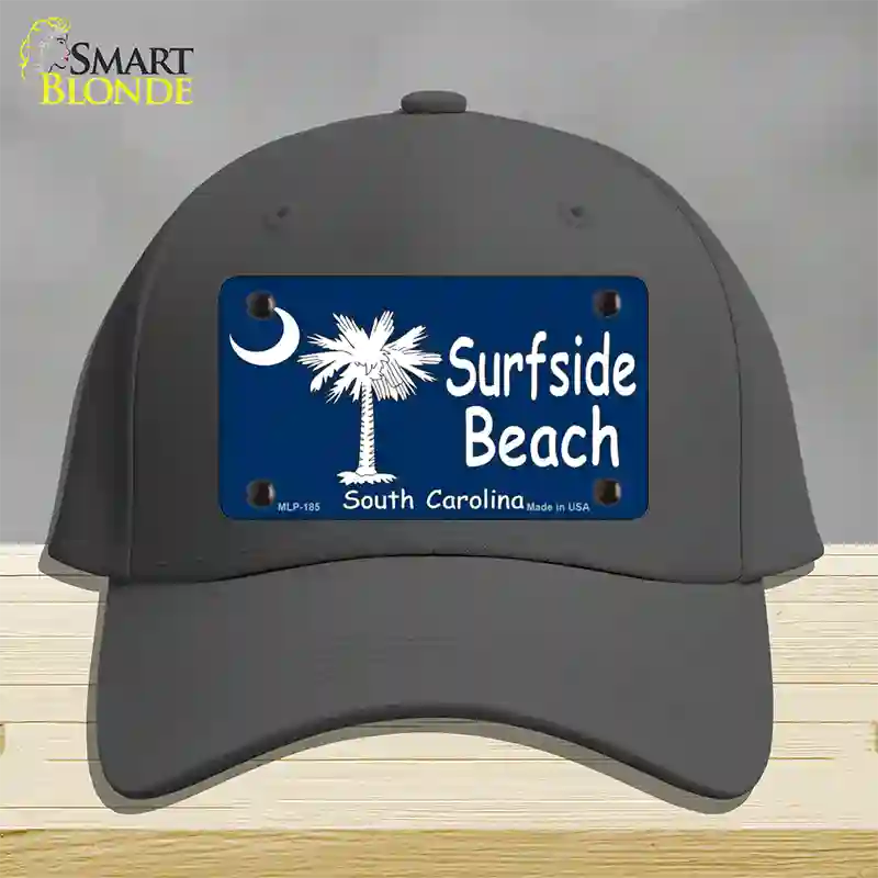 Surf Side Beach Novelty License Plate Hat Cotton / Charcoal