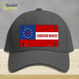 Cherokee Braves Flag Novelty License Plate Hat Cotton / Charcoal