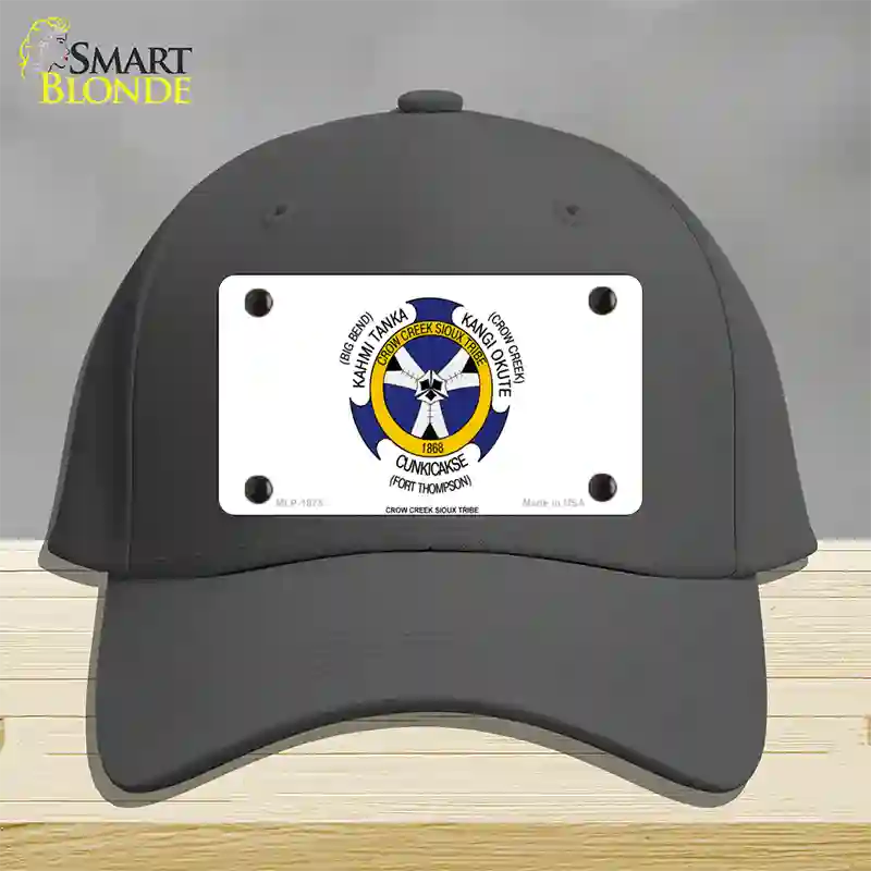 Crow Creek Sioux Tribe Flag Novelty License Plate Hat Cotton / Charcoal