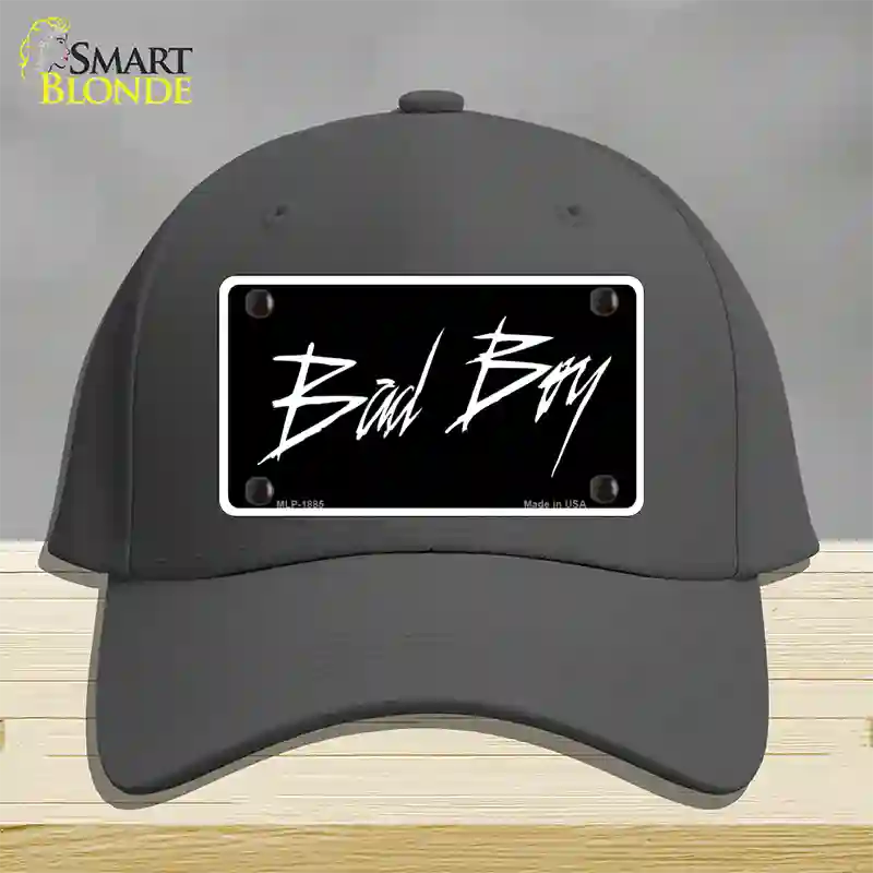 Bad Boy Black Novelty License Plate Hat Cotton / Charcoal