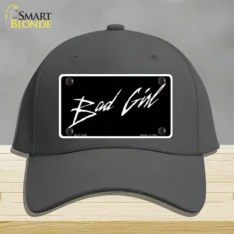 Bad Girl Novelty License Plate Hat Cotton / Charcoal