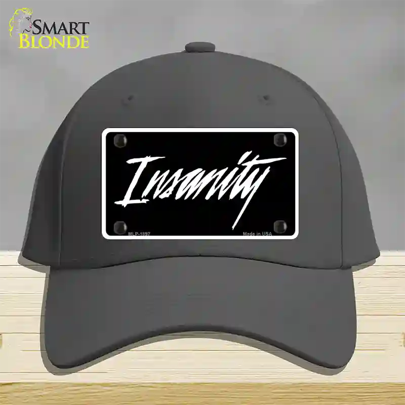 Insanity Novelty License Plate Hat Cotton / Charcoal