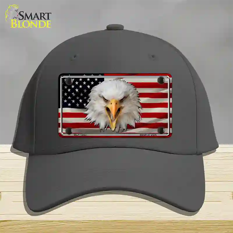 USA Eagle Novelty License Plate Hat Cotton / Charcoal